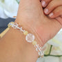 Four leaf clover Bracelet, AAA Natural Crystal Quartz Hand Carved Lucky Four Leaf Clover Bracelet with AAA Rutilated Quartz