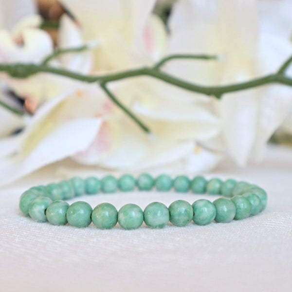 Jade Bracelet, Natural Green Jade Crystal Bracelet