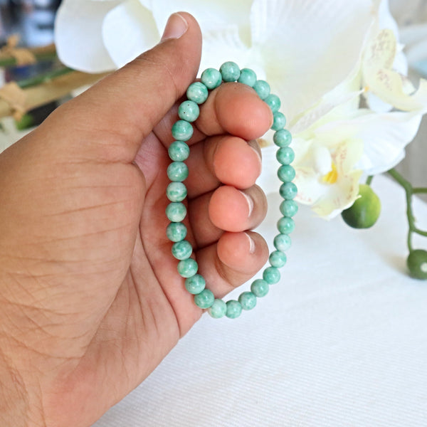 Jade Bracelet, Natural Green Jade Crystal Bracelet