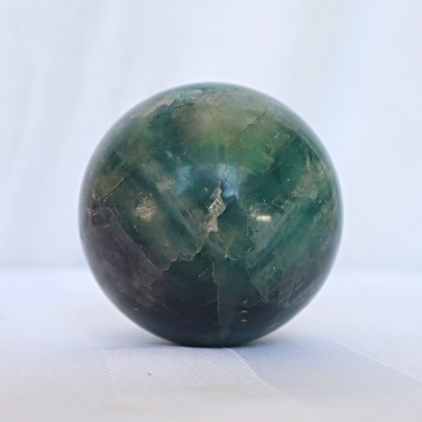 Green Fluorite Sphere 2.2 inch 58 mm, Fluorite Sphere Natural Green Fluorite Healing Sphere, Reiki Healing Crystal Gift