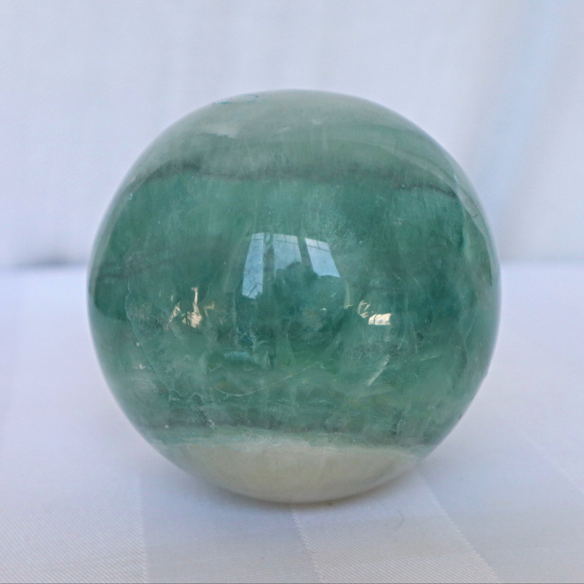 Fluorite Sphere 2.8 inch 73mm, Fluorite Sphere Natural Green Fluorite Sphere, Reiki Meditation Healing Crystal Gift