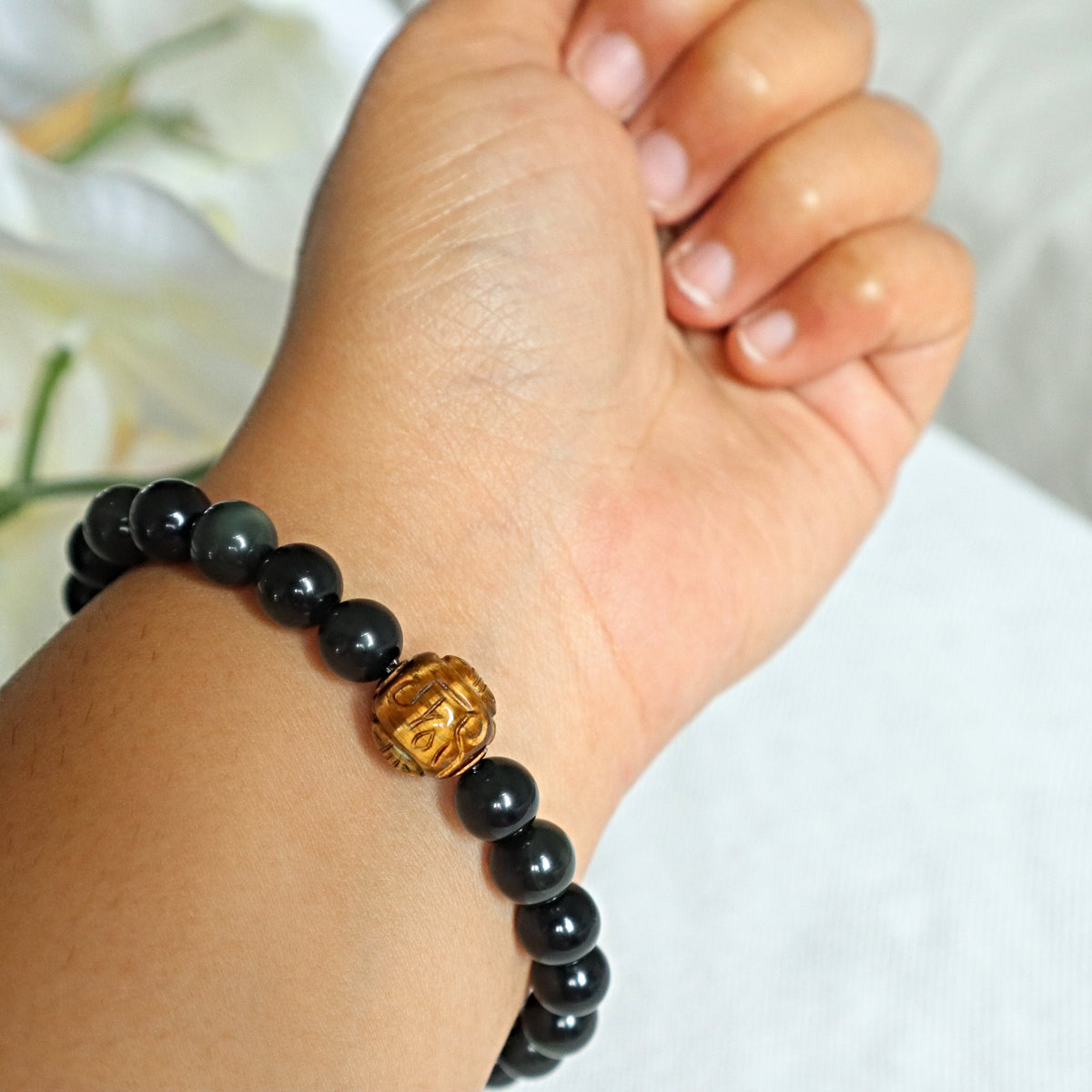 Dragon Ball Bracelet Blue Tiger Eye Yellow Tiger Eye