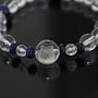 Crystal Owl Bracelet, Hand Carved Crystal Quartz Owl Bracelet with Lapis