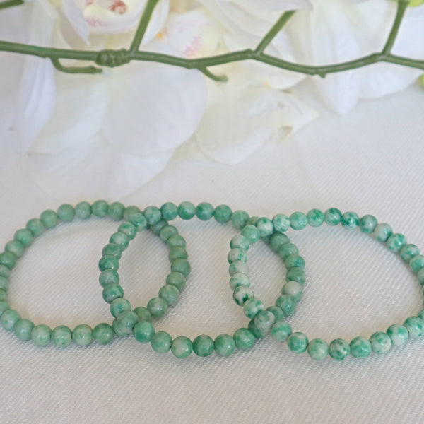 Jade Bracelet, Natural Green Jade Crystal Bracelet