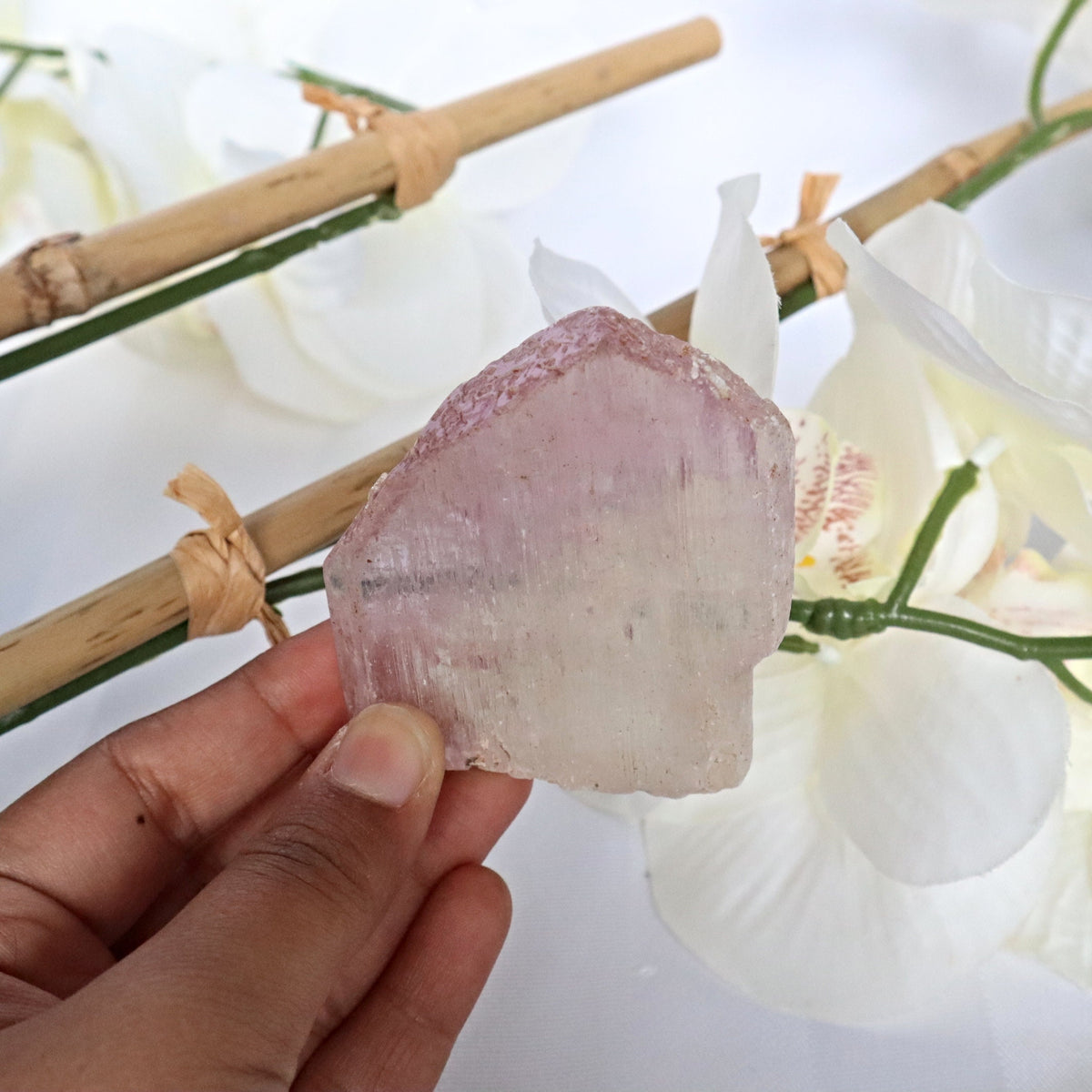 Kunzite Crystal Specimen, Etched Termination Spodumene Mineral Specimen, KN3