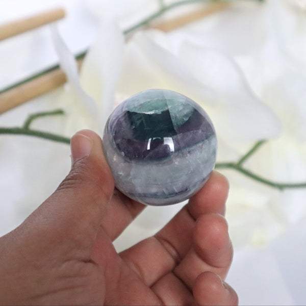 Fluorite Sphere, Fluorite Ball Natural Green Fluorite Sphere, Reiki Meditation Healing Crystal Gift, FL A