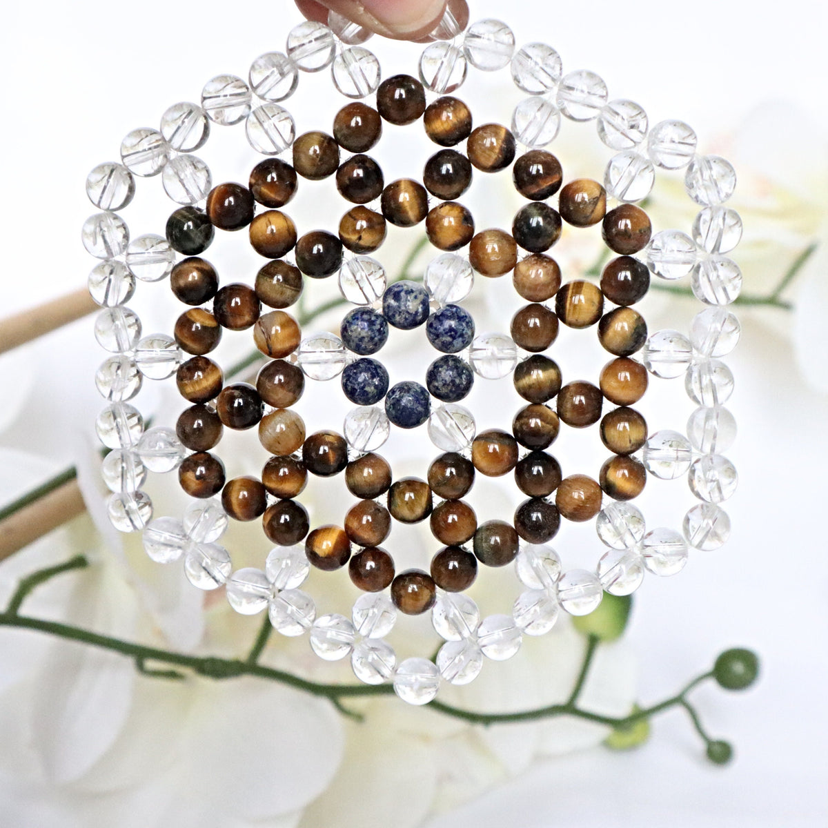 Crystal Sacred Geometry Tiger Eye Lapis Crystal Quartz Abundance Prosperity Merkeba Energy Healing