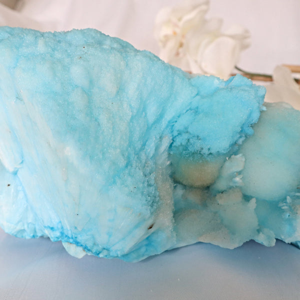 Super Large Blue Aragonite Mineral Specimen 10.2 inch 11 Lbs | Very Large Raw Blue Aragonite Crystal Cluster Stone