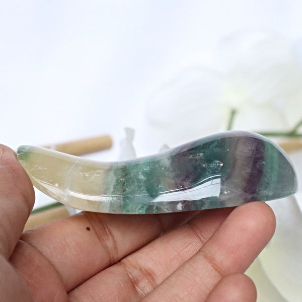 Fluorite Massage Wand, Natural Fluorite Massage Stone, Meditation Crystal Stone Gift