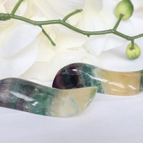 Fluorite Massage Wand, Natural Fluorite Massage Stone, Meditation Crystal Stone Gift