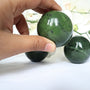 Jade Sphere, Green Canadian Nephrite Jade Sphere for Abundance Lucky Stone