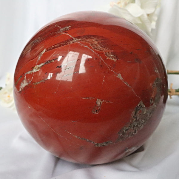 Extra Large Red Jasper Sphere 8.2 inches 30.6 Pounds 210mm