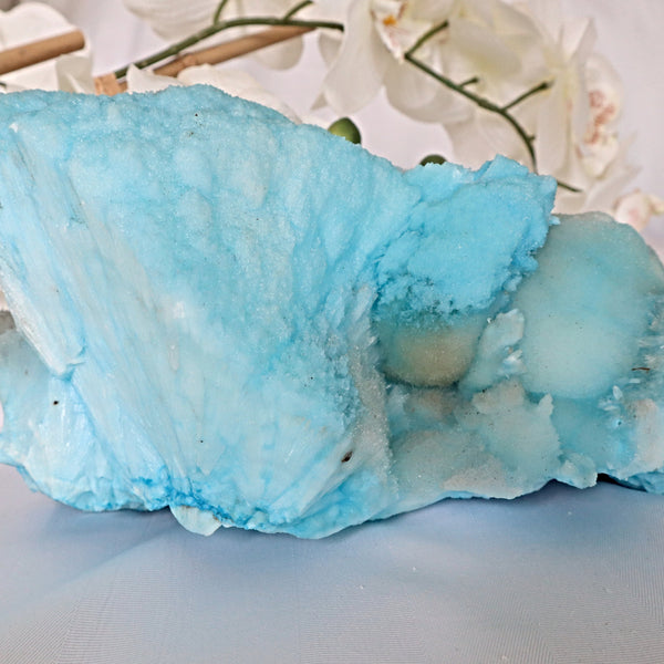 Super Large Blue Aragonite Mineral Specimen 10.2 inch 11 Lbs | Very Large Raw Blue Aragonite Crystal Cluster Stone