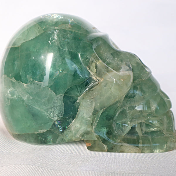 Large Fluorite Skull 5.35 inches 3.80 Lbs, Large Crystal Skull