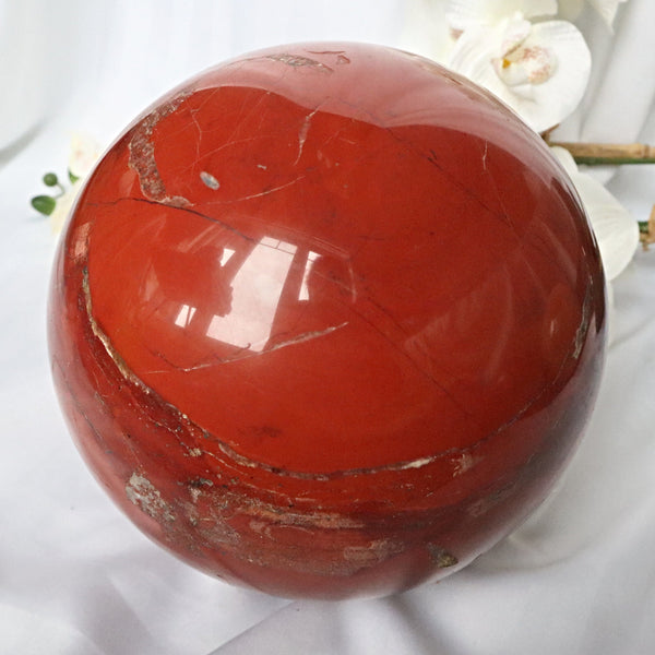 Extra Large Red Jasper Sphere 8.2 inches 30.6 Pounds 210mm