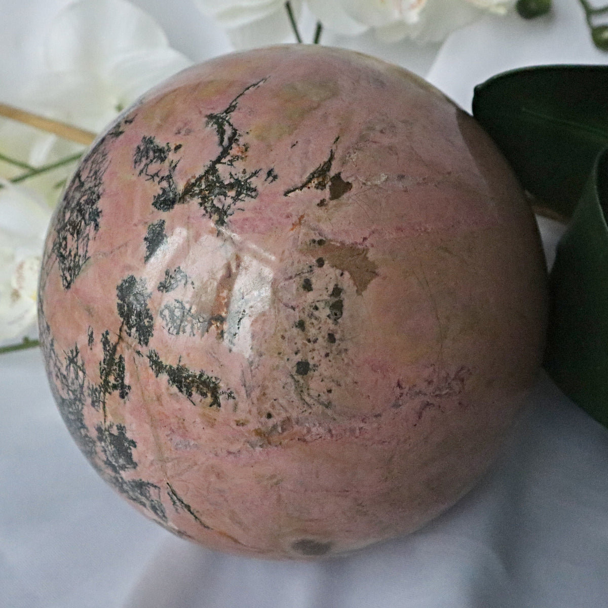 Xtra Large Rhodonite Sphere 7 inches 22 pounds 180mm, Ultra Large Pink Rhodonite Sphere