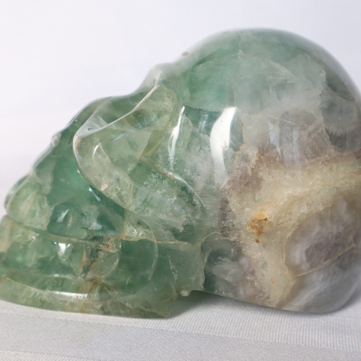 Large Fluorite Skull 5.35 inches 3.80 Lbs, Large Crystal Skull