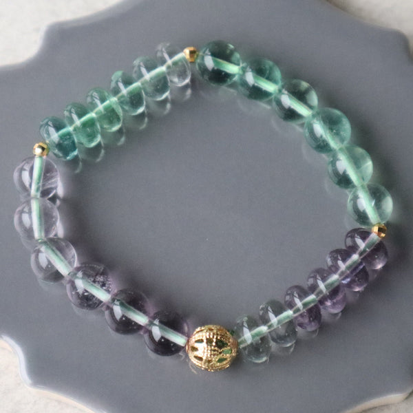 Green Fluorite and Purple Fluorite for heart and mind, protection, emotional balance