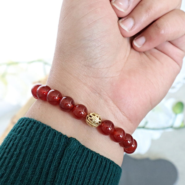 Carnelian and Citrine Manifest Bracelet for Prosperity Health Wealth, Self confidence, intuition
