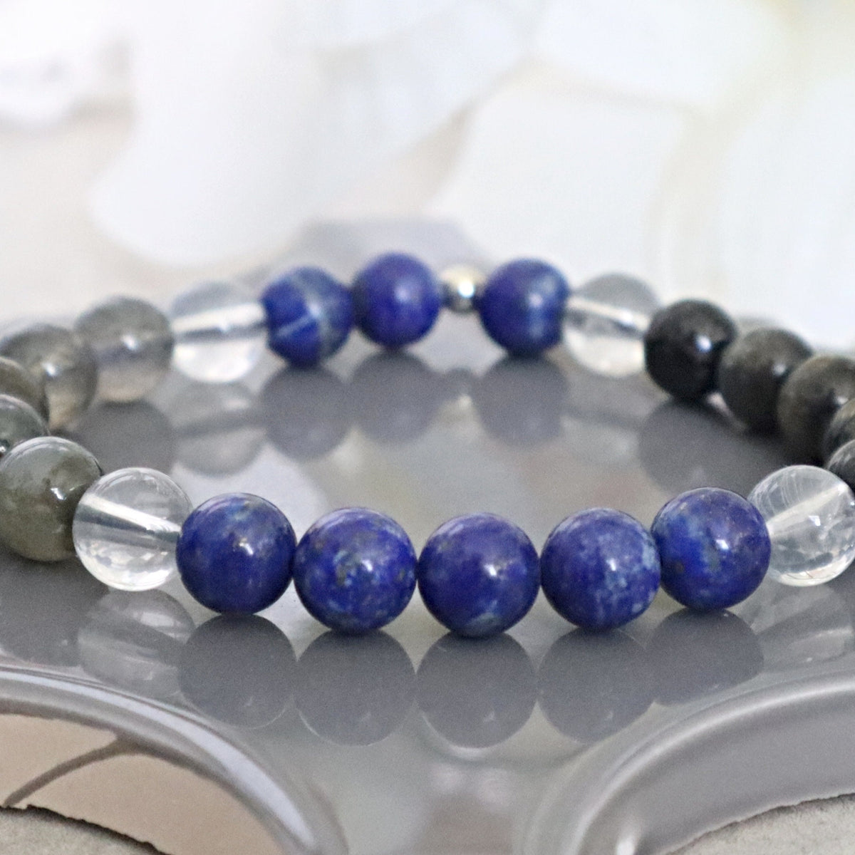 Empath Protection Healing Crystal Bead Bracelet, Negative Energy Protection Bracelet