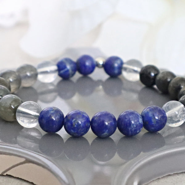 Empath Protection Healing Crystal Bead Bracelet, Negative Energy Protection Bracelet