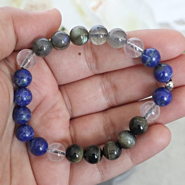 Empath Protection Healing Crystal Bead Bracelet, Negative Energy Protection Bracelet