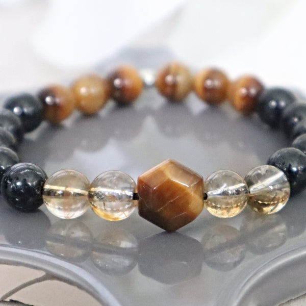 Grounding and Protection Bracelet, Emotional Spiritual Healing Crystal Bracelet, Emotional Wellness, Chakra Cleansing