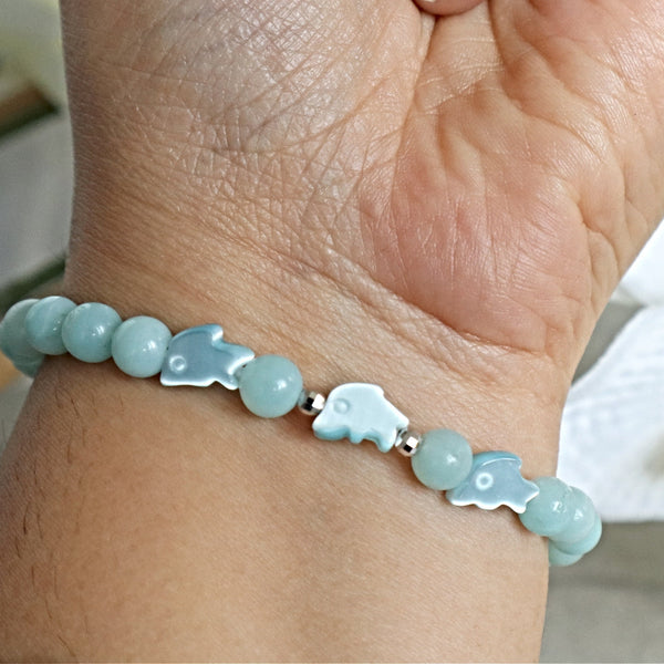 Dolphin Amazonite Bracelet, Harmony and Peace Bracelet, Soothing and Calming Bracelet