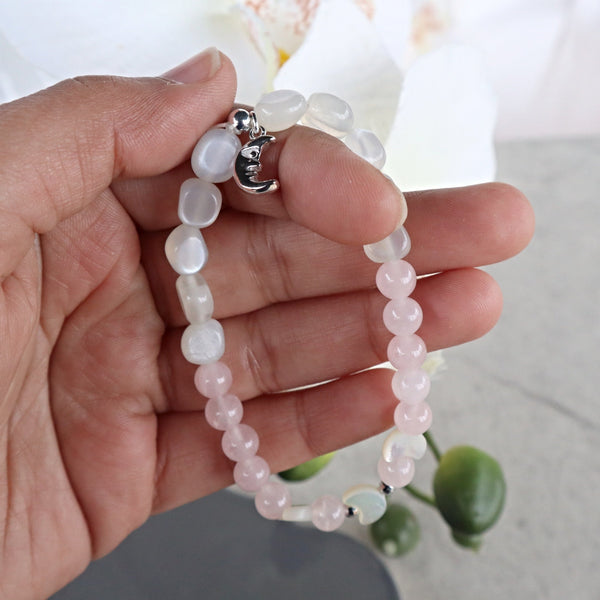 Feminine Moon Energy Bracelet, Compassion Gift, Empathy Gift, Inner Healing, New Beginnings Stretch Bracelet, Emotional Healing
