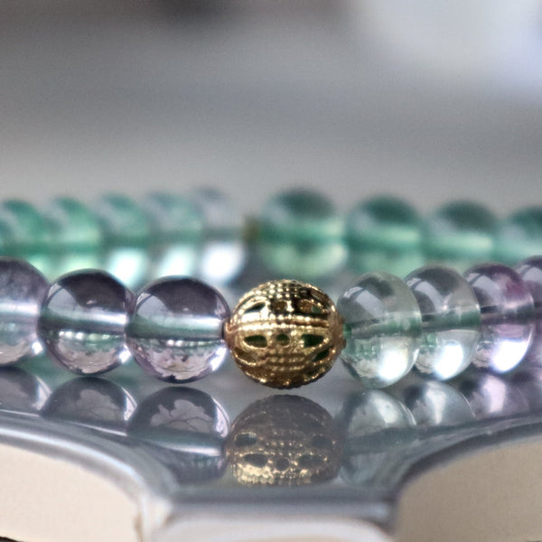 Green Fluorite and Purple Fluorite for heart and mind, protection, emotional balance