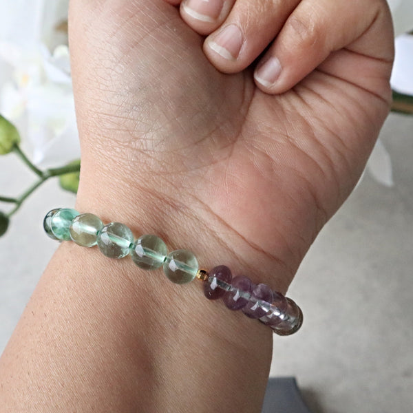 Green Fluorite and Purple Fluorite for heart and mind, protection, emotional balance
