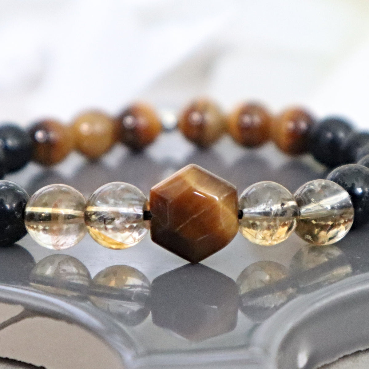 Grounding and Protection Bracelet, Emotional Spiritual Healing Crystal Bracelet, Emotional Wellness, Chakra Cleansing