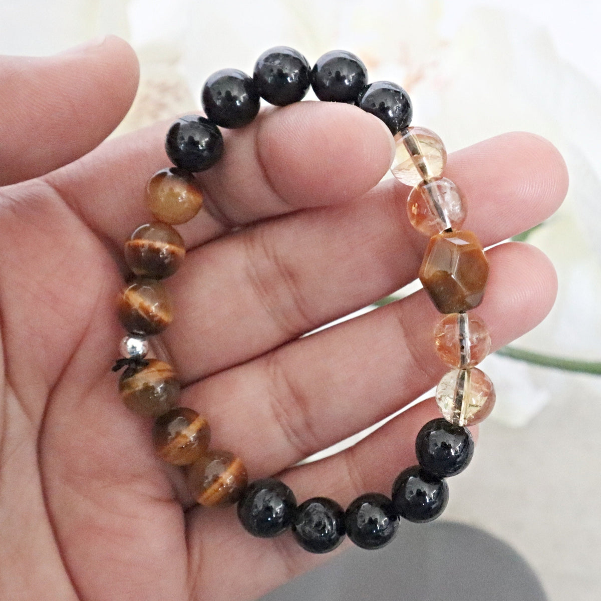 Grounding and Protection Bracelet, Emotional Spiritual Healing Crystal Bracelet, Emotional Wellness, Chakra Cleansing