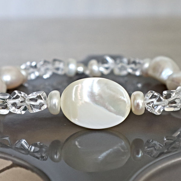 Pearl and Crystal Quartz Bracelet