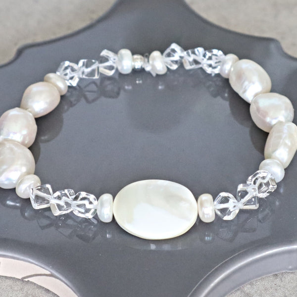 Pearl and Crystal Quartz Bracelet