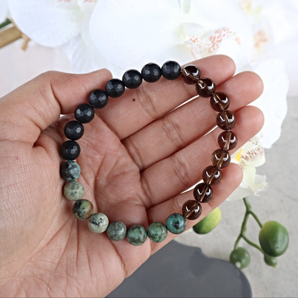 Courage Strength Bracelet, Overcome Fear Anxiety Energy Crystal Bracelet, Manifest Crystal Bracelet