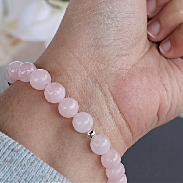 Negative Energy Protection Bracelet, Empath Gifts, Healing Bracelet, Self Care Bracelet, Radical Self Love, Rose Quartz Malachite Bracelet
