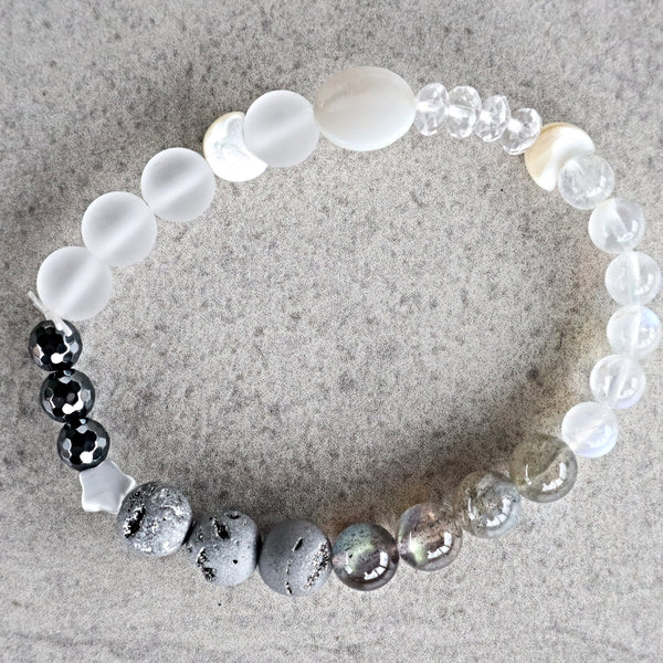 Moonstone Celestial Bracelet, Full Moon Cycle Bracelet, Moon Jewelry For Women, Moonstone Labradorite Bracelet, Emotional Healing