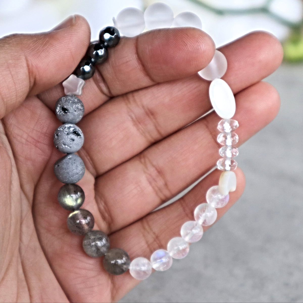 Moonstone Celestial Bracelet, Full Moon Cycle Bracelet, Moon Jewelry For Women, Moonstone Labradorite Bracelet, Emotional Healing