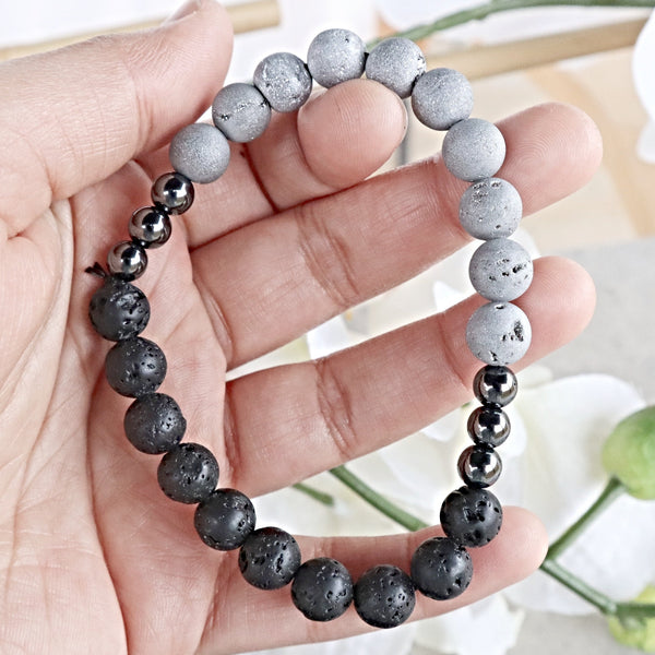 Earth Element Crystal Healing Bracelet, Grounding and Earthing Protection Bracelet, Yoga meditation Bracelet, Five Elements