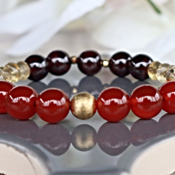 Love Attraction Bracelet, Garnet Citrine Carnelian and Yellow Fluorite Bracelet, Manifest Couples Love Bracelet, Relationship