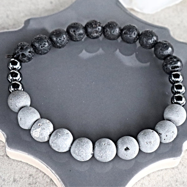 Earth Element Crystal Healing Bracelet, Grounding and Earthing Protection Bracelet, Yoga meditation Bracelet, Five Elements