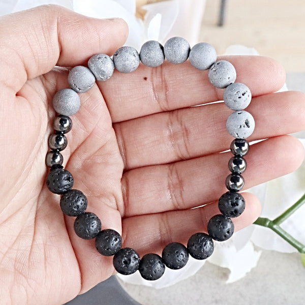 Earth Element Crystal Healing Bracelet, Grounding and Earthing Protection Bracelet, Yoga meditation Bracelet, Five Elements