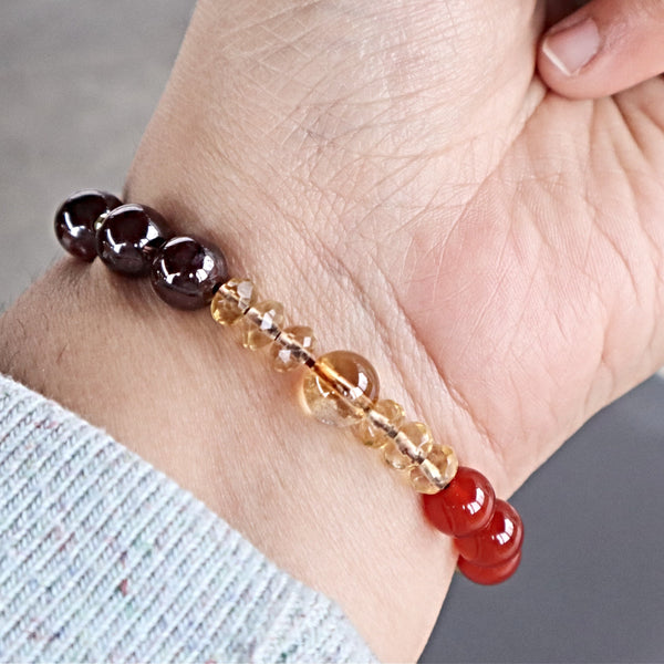 Love Attraction Bracelet, Garnet Citrine Carnelian and Yellow Fluorite Bracelet, Manifest Couples Love Bracelet, Relationship
