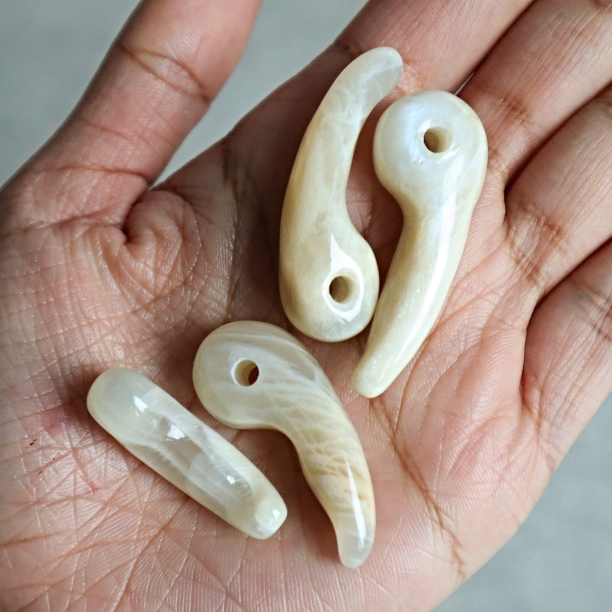 Natural Moonstone Magatama