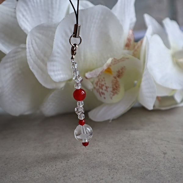 Crystal Dragon Charm for Car and Phone with Red Carnelian
