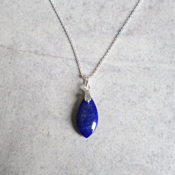 Lapis Lazuli Necklace Sterling Silver Pendant