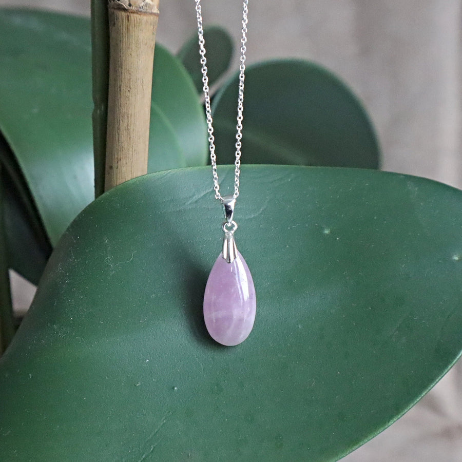 Kunzite Necklace Sterling Silver