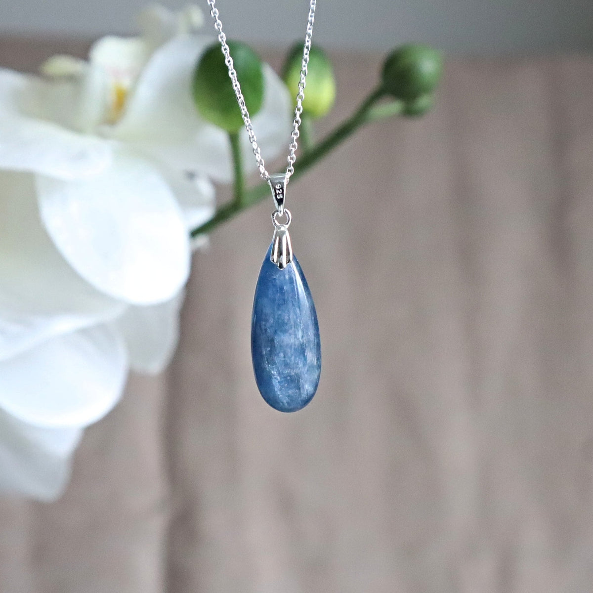 Kyanite Pendant Necklace Sterling Silver