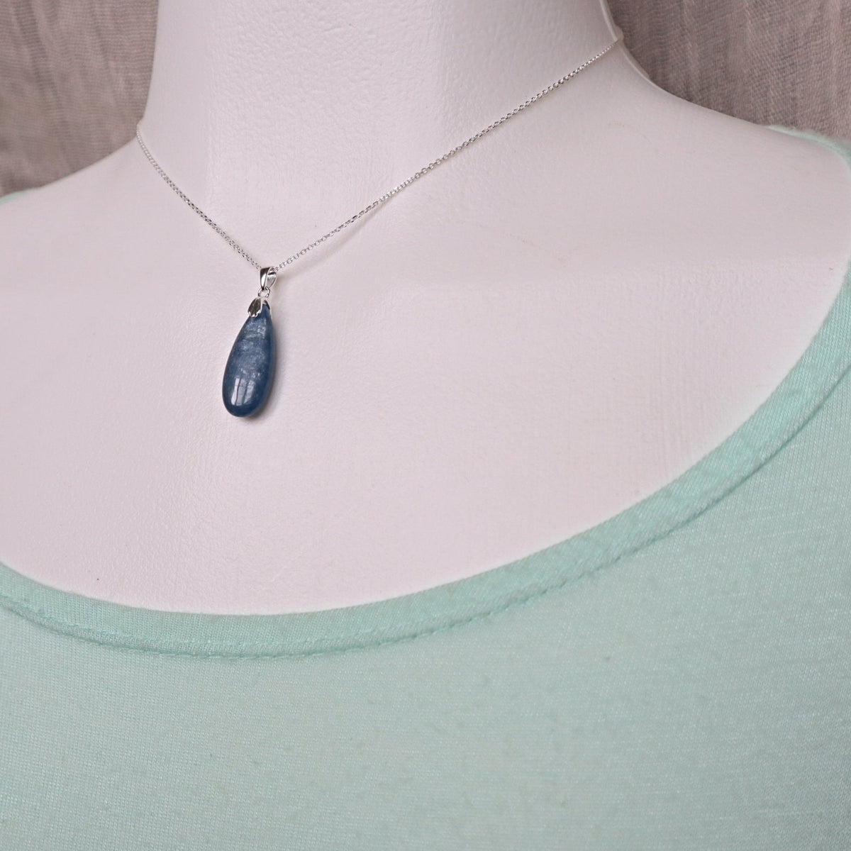 Kyanite Pendant Necklace Sterling Silver